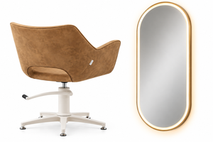 Conjunto de Silla de Barbería Contemporánea, Muebles de Salón Ajustables de Tela para Uso Comercial - Product Image 5