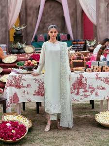 Ensemble Salwar Kameez brodé, robe traditionnelle pakistanaise et indienne pour femmes, tenue formelle de luxe, dupatta, pantalon Plazo, vente en gros - Product Image 3