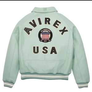 2025 nouvelle édition hommes vert clair Avirex haute qualité en cuir véritable vente Bomber vestes en cuir - Product Image 4