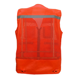 Gilet de sécurité haute visibilité en polyester multi-poches 2025 pour la construction, la conduite, couleur et logo personnalisables, vêtements de travail pour hommes - Product Image 4