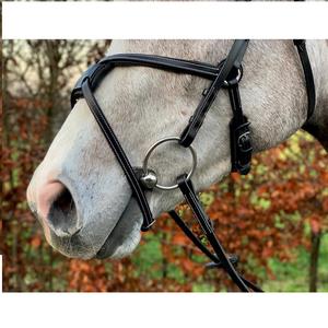 ODM BRIDE EN CUIR DE CHEVAL ÉQUESTRE AVEC SANGLE DE MENTON SOFTY REMBOURRÉ ENTIÈREMENT COULEUR HAVANE COULEUR FANTAISIE COUTURE BLANCHE - Product Image 5