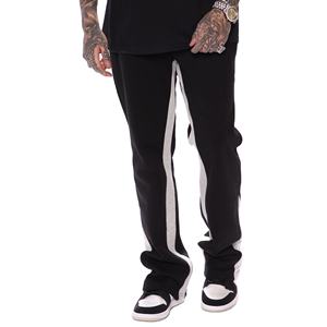 2022 pantalones de chándal apilados para hombre, ropa de calle, pantalones acampanados, pantalones de chándal de moda de algodón, pantalones de chándal, tela de lana informal - Product Image 1