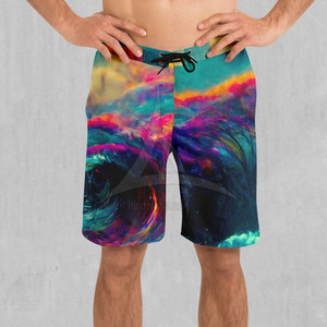 Shorts décontractés pour hommes, de haute qualité, personnalisés, à cordon de serrage, tricotés, taille mi-haute, unis, séchage rapide, polyester/coton, personnalisés - Product Image 1