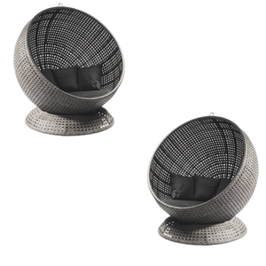 Ensembles chaise œuf ronde moderne mobilier de jardin en rotin et osier pour hôtel extérieur prix de gros mobilier d'extérieur pour patio et loisirs - Product Image 3