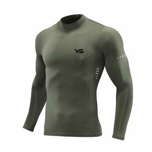 Vente chaude en usine longue chemise de compression de sport haute qualité Spandex conception unie Options multicolores entraînements sublimés - Product Image 2