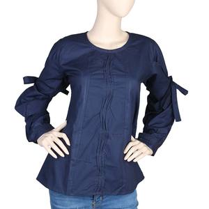 Chase Value Haut décontracté en popeline tissée pour femme - Bleu marine Tailles SML - Product Image 4
