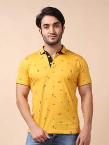 Camiseta de media manga con cuello de polo 100% de algodón cómoda y elegante para hombre, ropa informal estampada a la moda más vendida - Product Image 2