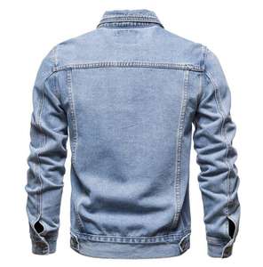 Veste en jean coupe ajustée pour hommes veste cardigan décontractée à la mode version coréenne grande taille manteau de cowboy en gros - Product Image 3