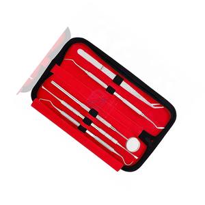 Kit de limpieza dental manual al por mayor: raspadores de sarro de acero inoxidable 2026, limpiador de lengua, espejo bucal y estuche de cuero de alta calidad. - Product Image 3