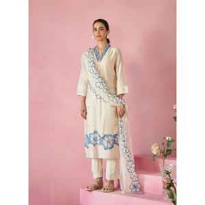 LANZANDO NUEVO DISEÑADOR FESTIVE WEAR KURTA PENT CON DUPATTA TELA VISCOSA RAYON CON TRABAJO BORDADO - Product Image 1