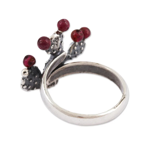 925 bague de Cocktail en argent Sterling minimaliste classique grenat figue de barbarie Cactus bohème cadeau de mariage bijoux chrétien - Product Image 3