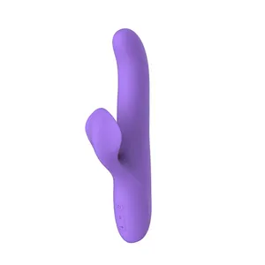 Masajeador de punto G de silicona suave recargable para mujer, vibrador de varita con Orejas de conejo para sexo grande giratorio para mujer - Product Image 2