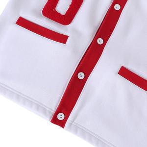 Cárdigan de Forro Polar Blanco Delta Sorors, Unisex, Mangas a Rayas, 1913 HCBU, Suéter Informal con Botones, Cárdigan con Letras de Chenilla - Product Image 4