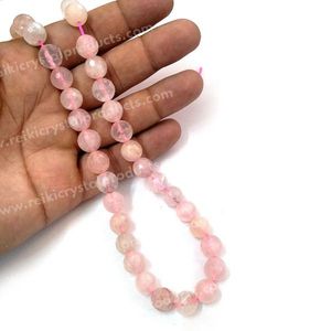 Perles de quartz rose naturel facettées de 10 mm pour la fabrication de bijoux, amour et équilibre émotionnel - Product Image 5