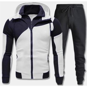 Ensemble survêtement 2 pièces pour homme, fabrication en usine, sur mesure, hiver, à capuche, uni, fermeture éclair, jogging, manches longues, 100% coton - Product Image 2