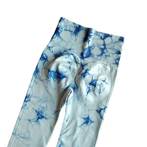 Leggings de yoga pour femmes taille haute, unis, pour la salle de sport et les vêtements de sport, en élasthanne/polyester, séchage rapide, respirant, taille élastique - Product Image 3