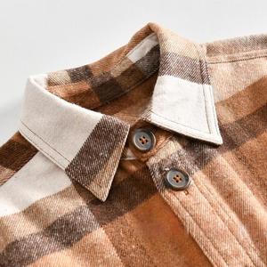 Offre Spéciale 100% coton chemise en flanelle à manches longues pour hommes conception à carreaux personnalisable avec tissu tricoté teint en fil à basse quantité minimale de commande - Product Image 3