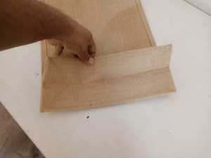 Nueva llegada de las mujeres de lona de alta resistencia bolso de mano reutilizable plegable yute bolsas de compras resistente al agua cierre de cremallera bordado - Product Image 3