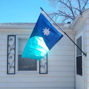 Drapeau de l'État du Minnesota 3x5 pieds, brodé, robuste, rayures cousues, avec 2 œillets en laiton - Topflags - Product Image 1