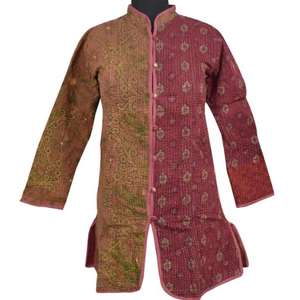 Chaqueta Vintage Kantha Algodón hecho a mano Manga completa Longitud Reversible y Tamaño libre para Otoño Invierno y Primavera - Product Image 1