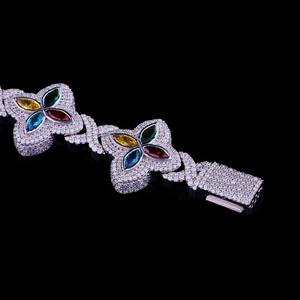 Bracelet chaîne en argent sterling 925 de luxe, haute couture, style hip-hop, pièce de déclaration, charme feuille, chaîne cubaine à maillons infinis - Product Image 3