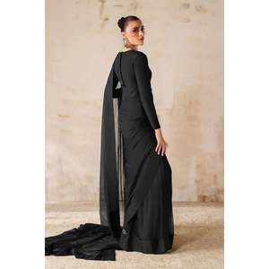 Conjunto de Saree de Chifón para Mujer EN-1219-3 Piezas, Elegante y Ecológico - Product Image 2