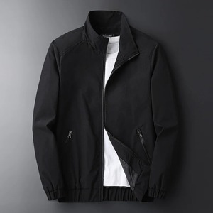 Chaquetas Hombre Otoño Bolsillos Casual Patchwork Loose Windbreaker Raya Cremallera Stand Collar Impermeable Deportes al aire libre Chaqueta de Bombardero - Product Image 3