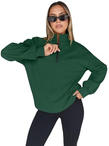 Nouveauté, vêtements décontractés à manches longues pour femmes, prix de gros, coton et polyester, sweat-shirts à demi-zip pour femmes, qualité supérieure, unisexe - Product Image 5