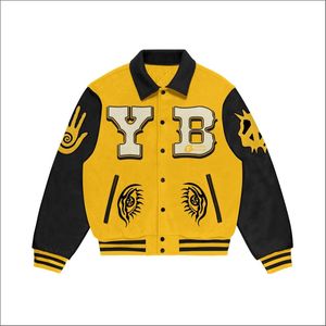 แจ็กเก็ตทีมตัวแทนสไตล์ฮิปฮอปสตรีทแบบตั้งได้สำหรับผู้ชายผู้หญิงเสื้อปักขนาดใหญ่พิเศษ - Product Image 1