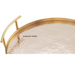 ถาดเสิร์ฟและจานตกแต่งทำจากเหล็กอเนกประสงค์รูปทรงเรขาคณิตทรงกลมที่ทันสมัยสำหรับทุกโอกาส - Product Image 4