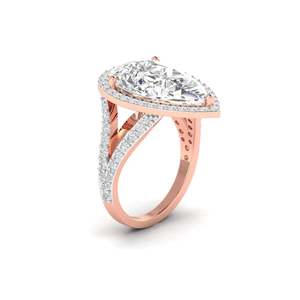 Anillo de compromiso solitario con diamante talla pera de 5.02 ct, color F, claridad VS, diamante cultivado en laboratorio en oro de 14 quilates, para ocasiones especiales y fiestas. - Product Image 4