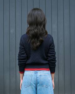 Cárdigan de Punto Trenzado de Manga Larga para Mujer, de Alta Calidad, Ajuste Regular, 100% Algodón, Antiarrugas, Cuello Redondo, Informal, para Invierno - Product Image 5