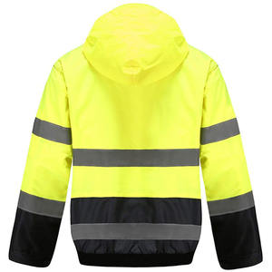 Blouson aviateur de sécurité à manches longues pour hommes, vêtements de travail de construction d'hiver réfléchissants à capuche haute visibilité, résistant à l'eau et à l'eau - Product Image 5