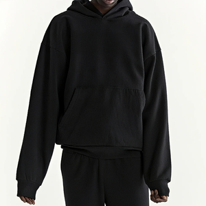 American Basic Hoodie Color Fleece Hooded Sweatshirt Set Drop Shoulder Sleeve Versatile Loose Fit Winter Print Pattern - Product Image 1