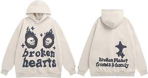 Sudadera con capucha de mezcla de algodón 100%, Sudadera con capucha de Hip Hop con bolsillo de calavera bordada personalizada para hombres, mujeres, adolescentes, Invierno OEM ODM Terry - Product Image 5