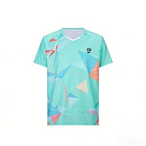 T-shirts de badminton tendance à imprimé géométrique, séchage rapide, confortables, maillots de badminton, uniformes de badminton pour l'entraînement et la compétition - Product Image 3