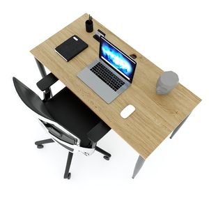 Escritorio Minimalista Moderno CONE II HBCN004 de 120x60cm, Madera Contrachapada con Revestimiento de Melamina, Patas de Hierro, Mueble de Oficina Resistente para Dormitorio - Product Image 6