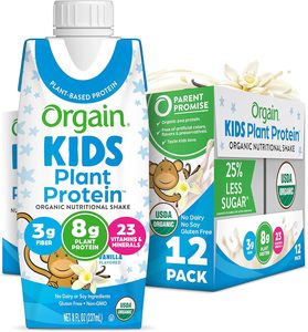 Shake protéiné végétalien nutritionnel pour enfants Orgain Organic, saveur vanille, 8 fl oz (lot de 12) - Product Image 1