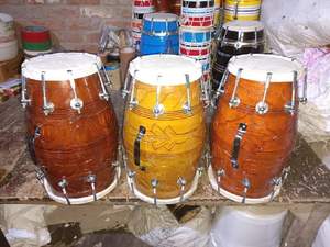 Mystical Beatsวินเทจไม้Dholak Ensembleไม้ทําด้วยมือDholkiกลองแกะหนังพจนาบีBhangraงานแต่งงาน-Kirtan Dholak - Product Image 2
