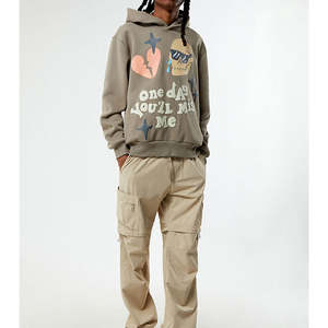 เสื้อฮู้ดผ้าฝ้าย100% ขนาดใหญ่สำหรับผู้ชายเด็กผู้ชายชุดใส่เล่นแนวสตรีทผ้าคอตตอนมีฮู้ดลายมีฮู้ดผ้าคอปกพิมพ์ลาย - Product Image 3