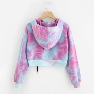 Professional <b>Women's</b> <b>Crop</b> <b>Hoodies</b> Top Trending 100% Cotton Winter Clothing with Front Logo Hooded Collar Wholesale - Product Image 2