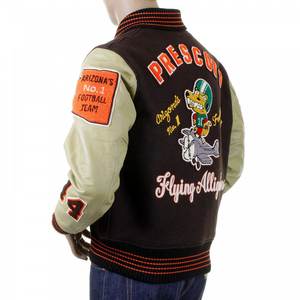 Veste universitaire en laine à la mode High Street personnalisée pour hommes avec col montant vestes Hip Hop Letterman avec logos au design personnalisé - Product Image 3