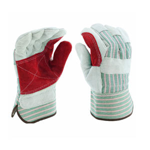 Nouveau gros personnalisé hommes peau de vache fendue en cuir gants de travail sécurité Construction gants gréeur cuir gants de travail - Product Image 1