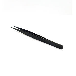 Pince à épiler d'extension de cils en métal personnalisée pour cosmétiques, fournitures de beauté droites et incurvées, pince à épiler de marque privée - Product Image 2