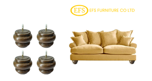 Ensemble de 4 pieds de canapé en bois massif solides et durables au design classique fabriqué au Viet Nam pour canapé et chaise - Product Image 2