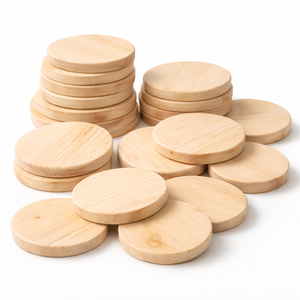 Bases de Madera de Pino Sin Terminar al por Mayor, Redondas y Cuadradas, Piezas de Madera Natural en Bruto para Manualidades, Decoración del Hogar y Pintura - Product Image 3