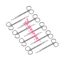 Paquete de 10 tijeras de Iris de alta demanda, tijeras quirúrgicas de acero inoxidable de microprecisión, diseño recto de punta fina para Hospital - Product Image 1