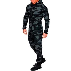 Vente en gros de survêtements deux pièces en polaire surdimensionnés respirants pour hommes, nouveaux vêtements de jogging d'hiver à motif solide - Product Image 5