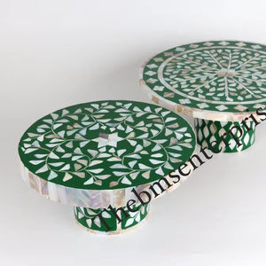 Soporte para tarta con incrustaciones de madreperla verde hecho a mano, nueva boda, fiesta, cumpleaños, incrustaciones de concha, herramienta para servir pasteles, decoración de postre elegante - Product Image 1