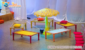 Sombrillas Decorativas para Bodas Pakistaníes, Decoración para Eventos Preboda, Sombrillas Bordadas Multicolores, Decoración para EE. UU. - Product Image 3